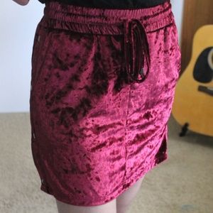 NWT BSBW VELVET MAROON SKIRT